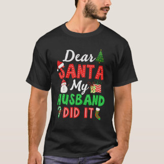 Gezinsgrappige kerstman mijn man heeft het Christm T-shirt
