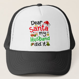 Gezinsgrappige kerstman mijn man heeft het Christm Trucker Pet
