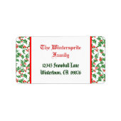 Gezinsgroene holrode bessensvakantie bewerkbaar etiket (Voorkant)