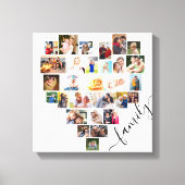 Gezinshart Foto collage Klein vierkant wit Canvas Afdruk (Voorkant)