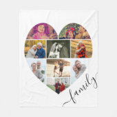 Gezinshart gevormd 9 Foto Collage White Fleece Deken (Voorkant)