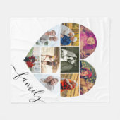 Gezinshart gevormd 9 Foto Collage White Fleece Deken (Voorkant (Horizontaal))