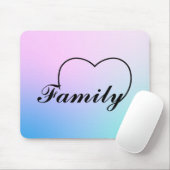 Gezinshart tegen een gegradueerde pastelachtergron muismat (Met muis)