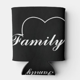 Gezinshart wit op donkere producten blikjeskoeler