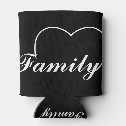 Gezinshart wit op donkere producten blikjeskoeler (Achterkant)