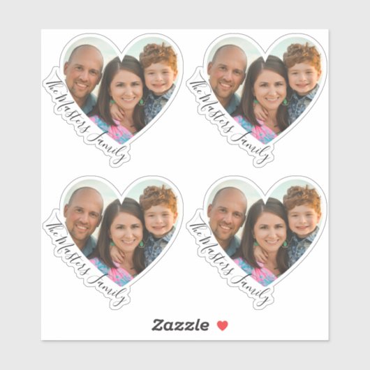 Gezinshartfoto Elegant Sweet Script Sticker (Vel)