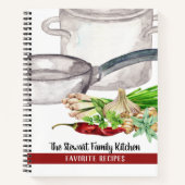 Gezinsherbs met favoriete Waterverf en spice Recip Notitieboek (Voorkant)