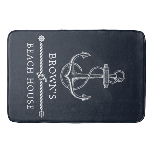 gezinshereniger Nautische anker Badmat (Voorkant)