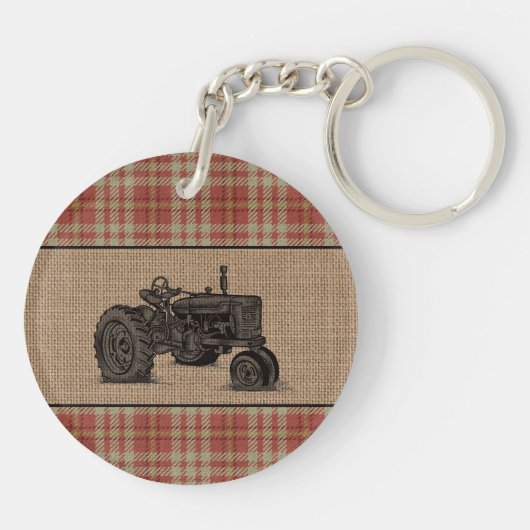 gezinshereniger Red Play Burlap 2 Sided Sleutelhanger (Achterkant)