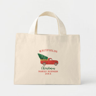 Gezinshereniging Aangepaste kerstfeestdag Red Truc Mini Tote Bag