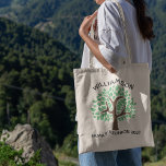 gezinshereniging - aangepaste overeenstemmingsstat tote bag<br><div class="desc">Pas deze schattige overeenkomende canvas tas uit het keepasje aan voor je volgende familiehereniging. Pas de achternaam van uw familie aan boven de groene bladeren met het evenement en het jaar onder de tekening van de natuur.</div>