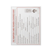 Gezinshereniging Aangepaste sccavenger Hunt game | Notitieblok (Linkerzijde)