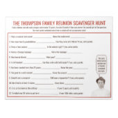 Gezinshereniging Aangepaste sccavenger Hunt game | Notitieblok (Voorkant)