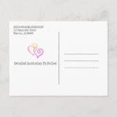 Gezinshereniging bespaart de datum waarop regenboo aankondigingskaart (Achterkant)