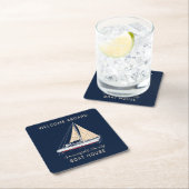 Gezinshereniging Boat House Nautical Sailing Custo Kartonnen Onderzetters (Insitu)