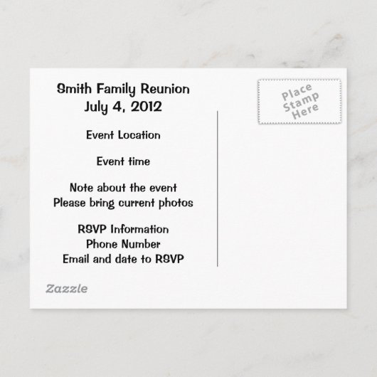 Gezinshereniging Briefkaart (Achterkant)