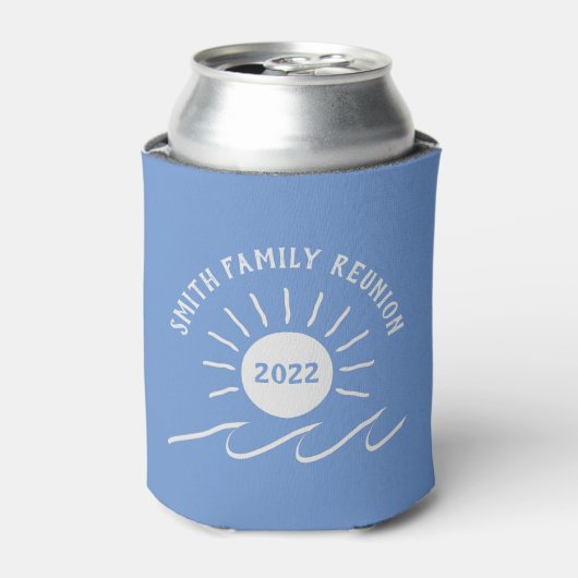 Gezinshereniging - Buiten - Zon bij Beach of Lake  Blikjeskoeler (Blikje Voorkant)