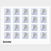 Gezinshereniging Colorful Letter P Monogram Initia Vierkante Sticker (Vel)