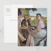 Gezinshereniging, detail van twee vrouwen, 1867 briefkaart (Voorkant / Achterkant)