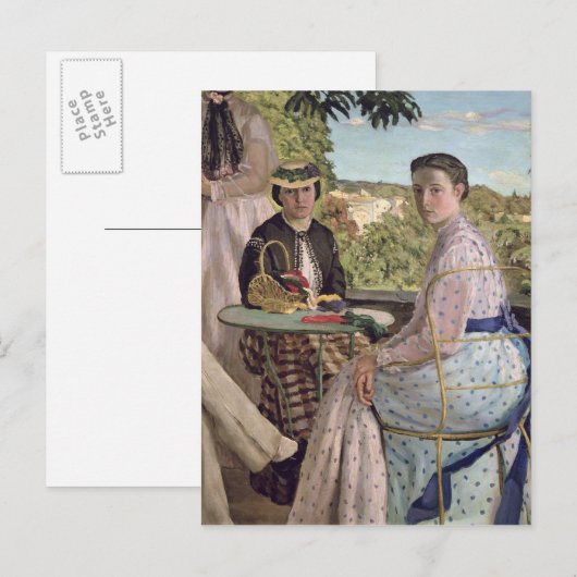 Gezinshereniging, detail van twee vrouwen, 1867 briefkaart (Voorkant / Achterkant)