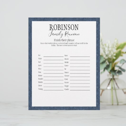 Gezinshereniging eindigt hun woordspel (Staand voorkant)