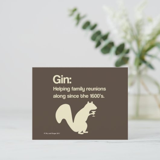 Gezinshereniging en briefkaart Gin (Staand voorkant)