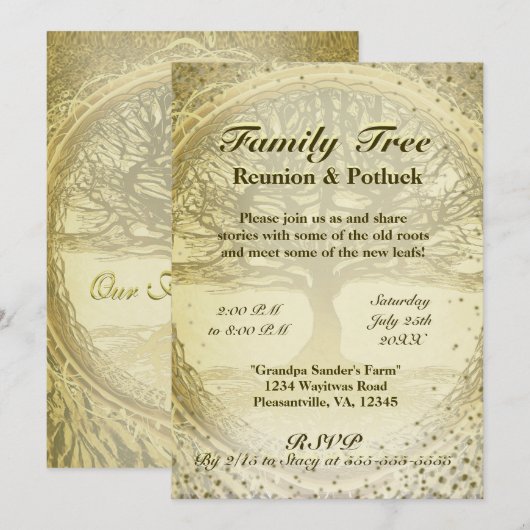 Gezinshereniging -  familieboom kaart (Voorkant / Achterkant)