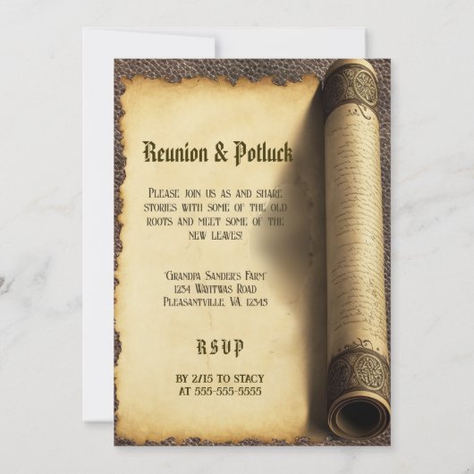 Gezinshereniging - familiestructuur Scroll Kaart (Achterkant)