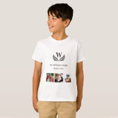 Gezinshereniging foto collage monogram kinder t-shirt (Voorkant volledig)