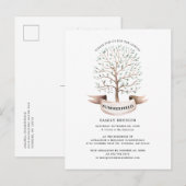 Gezinshereniging Genalogon Boom Partij Uitnodiging Briefkaart (Voorkant / Achterkant)