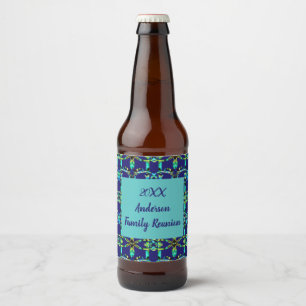 Gezinshereniging Geometrische Stropdas-kleurstof Y Bier Etiket