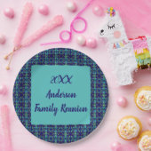 Gezinshereniging Geometrische Stropdas-kleurstof Y Papieren Bordje (Feest)