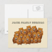 Gezinshereniging, Gewas van Cute Hamters, Daisies Briefkaart (Voorkant / Achterkant)