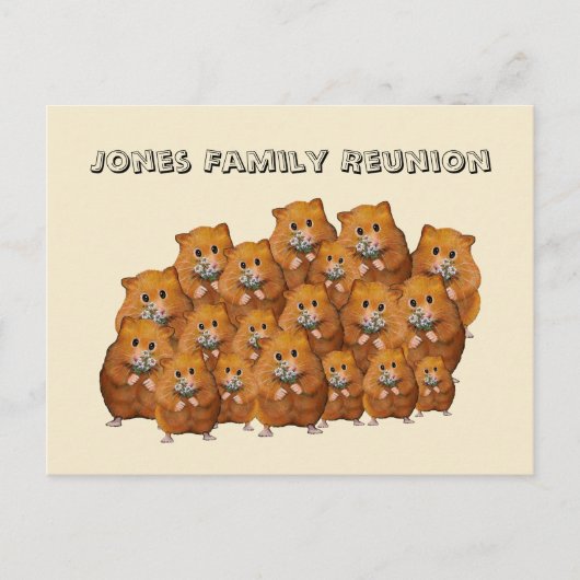 Gezinshereniging, Gewas van Cute Hamters, Daisies Briefkaart (Voorkant)