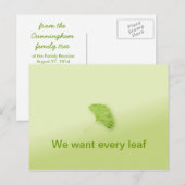 Gezinshereniging Gingko Leaf Uitnodiging Briefkaart (Voorkant / Achterkant)