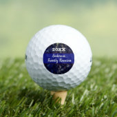 Gezinshereniging Golf Outing Navy Blue Abstract Golfballen (Insitu Shirt)