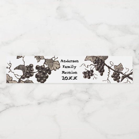 Gezinshereniging Grafiek Vin Grote Gebeurtenis Waterfles Etiket (Enkel label)