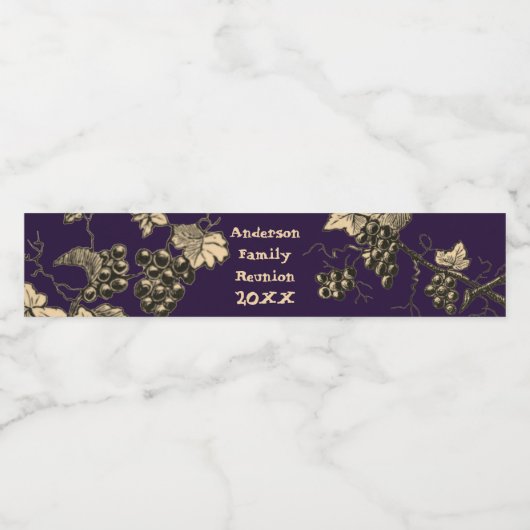 Gezinshereniging  Grafiek Vin Grote Gebeurtenis Waterfles Etiket (Enkel label)