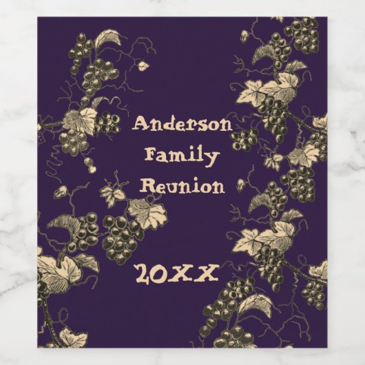 Gezinshereniging Grafiek Vin Grote Gebeurtenis Wijn Etiket (Enkel label)