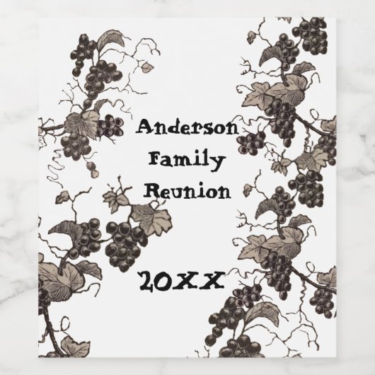 Gezinshereniging Grafiek Vin Grote Gebeurtenis Wijn Etiket (Enkel label)