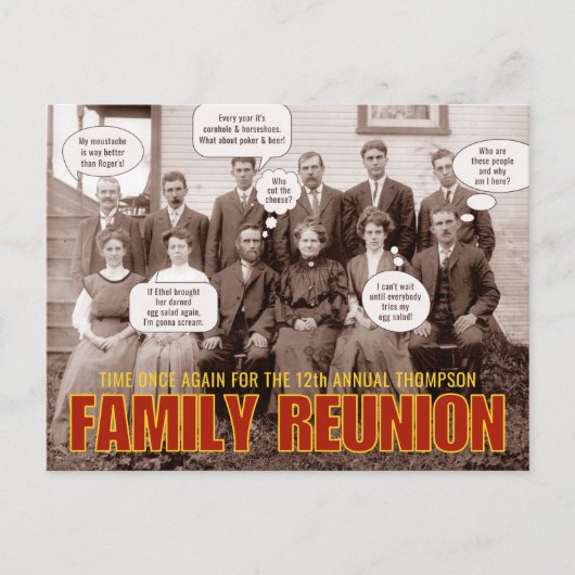 Gezinshereniging | Grappig oude tijdfoto Briefkaart (Voorkant)