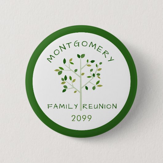 Gezinshereniging - Groen Gepersonaliseerd overzich Ronde Button 5,7 Cm (Voorkant)