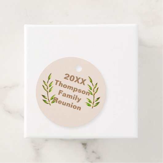 gezinshereniging Groene boomtak Memento Bedankjes Labels (In situ)