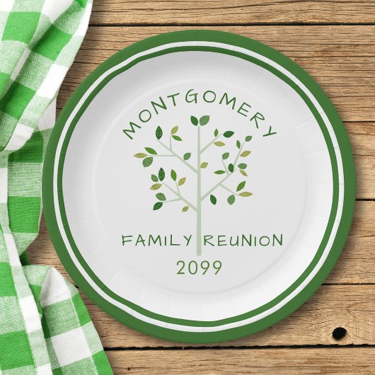 Gezinshereniging Groene Familie - Gepersonaliseerd Papieren Bordje