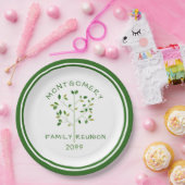 Gezinshereniging Groene Familie - Gepersonaliseerd Papieren Bordje (Feest)