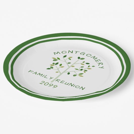 Gezinshereniging Groene Familie - Gepersonaliseerd Papieren Bordje (Gekanteld)