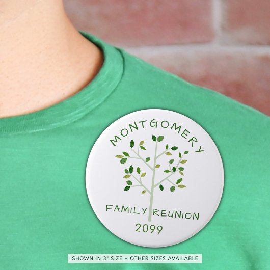 Gezinshereniging Groene Familie - Gepersonaliseerd Ronde Button 7,6 Cm