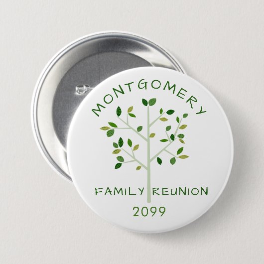 Gezinshereniging Groene Familie - Gepersonaliseerd Ronde Button 7,6 Cm (Voorkant /achterkant)