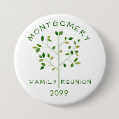 Gezinshereniging Groene Familie - Gepersonaliseerd Ronde Button 7,6 Cm (Voorkant)