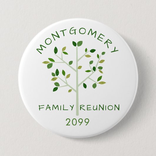 Gezinshereniging Groene Familie - Gepersonaliseerd Ronde Button 7,6 Cm (Voorkant)